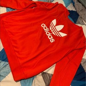 Adidas red crew neck